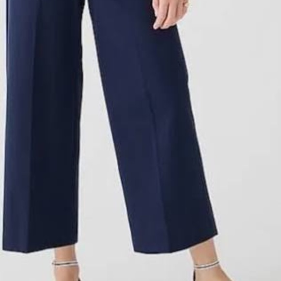 J.Crew Sydney Navy Wide Leg Crop Pant Women's Size 10 VGUC - Picture 4 of 9